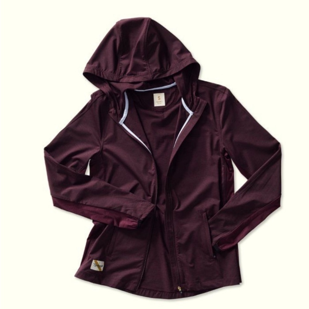 Tracksmith Hooded Session Jacket Size Small Burgundy